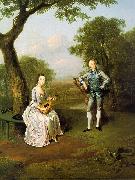 Arthur Devis Sir Nathaniel and Lady Caroline Curzon oil painting on canvas